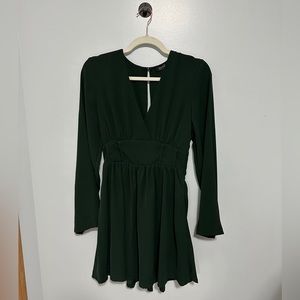 Dynamite | Flared Mini Dress | Scarab (dark green), Small | NEW
